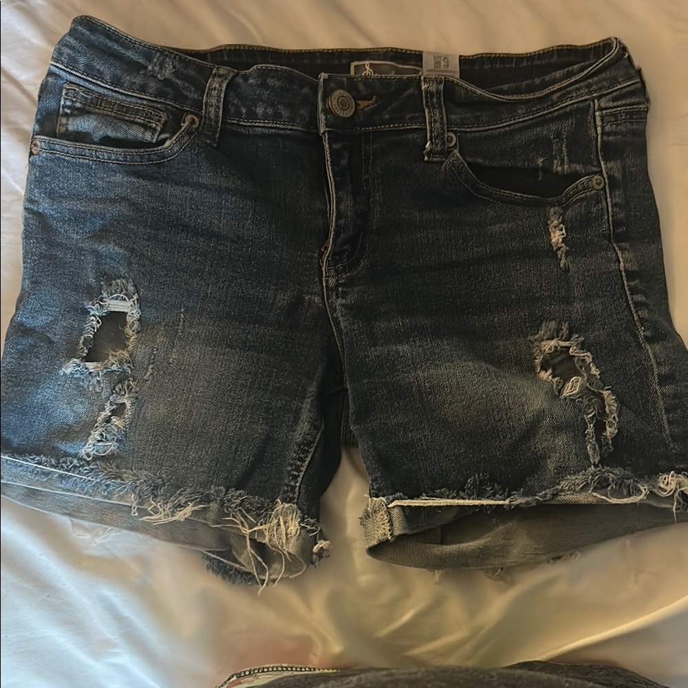 Soundgirl Blue Distressed Jean Shorts